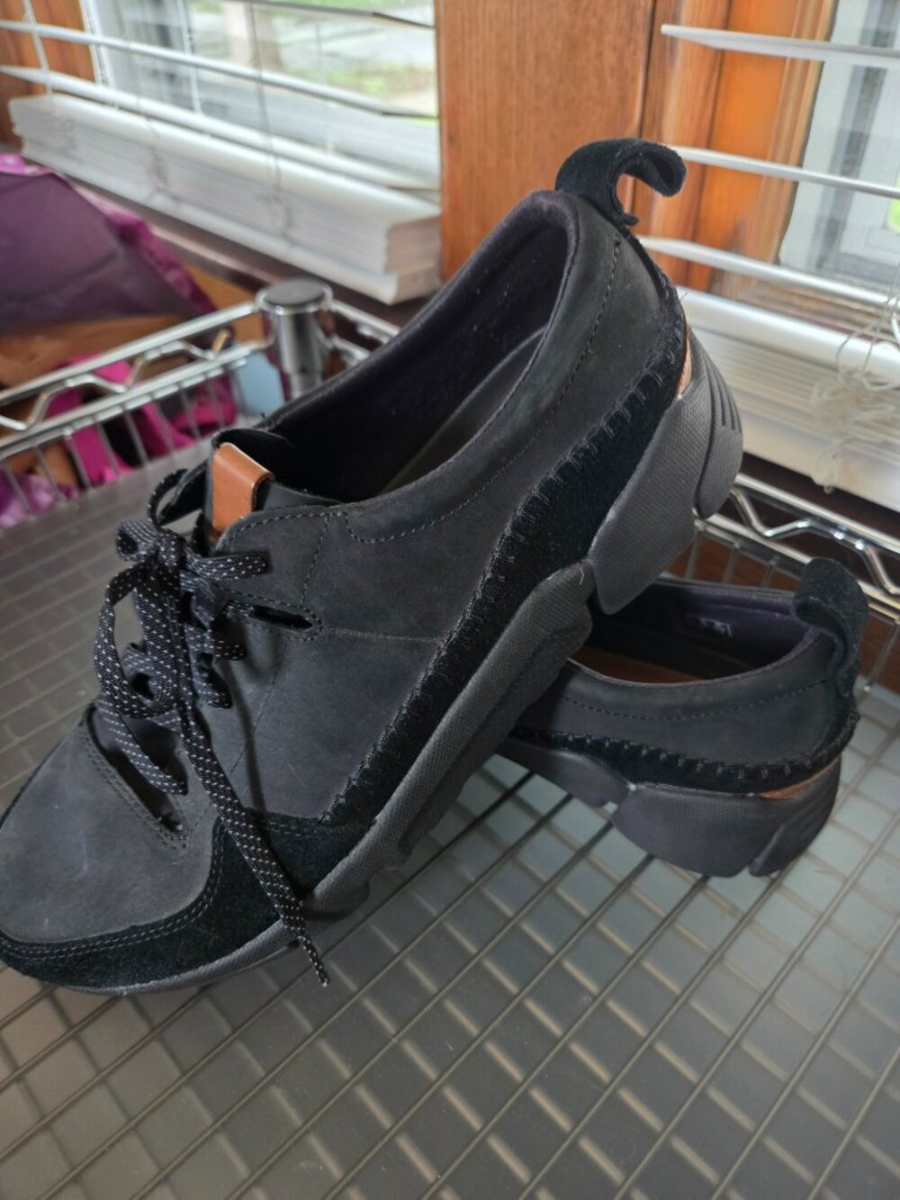 Clarks Tri Active Run Mens Black Comfort Lifestyle Sneakers Shoes 10.5